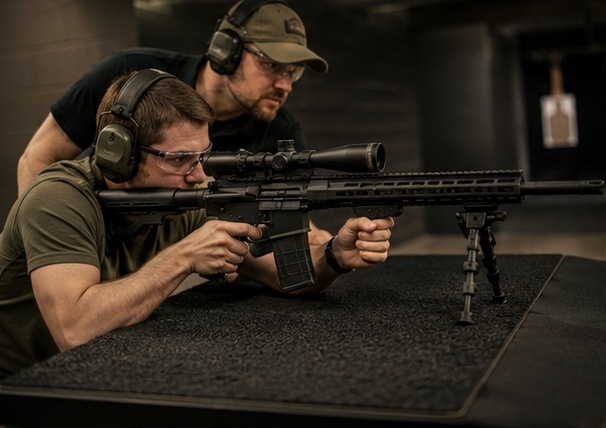 Student learning Rifle Basics